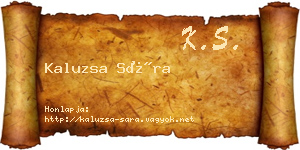 Kaluzsa Sára névjegykártya
