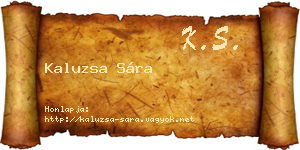 Kaluzsa Sára névjegykártya