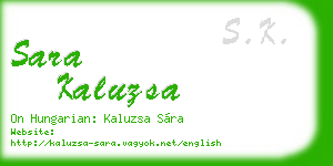 sara kaluzsa business card