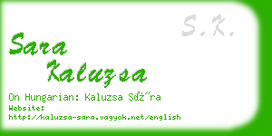 sara kaluzsa business card